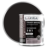 Грунт-эмаль Lakra 3в1 гладкий чёрный 0,8 кг