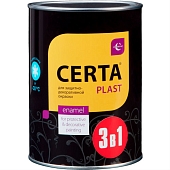 Грунт-эмаль Certa Plast 3в1 гладкий матовый чёрный 0,8 кг